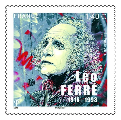 Tribute of the French Post Office to Léo Ferré